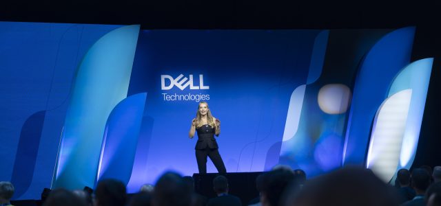 Moderatorin Konferenz